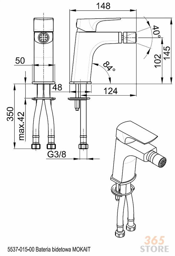 Смеситель для биде KFA ARMATURA MOKAIT 5537-015-00 - 5537-015-00