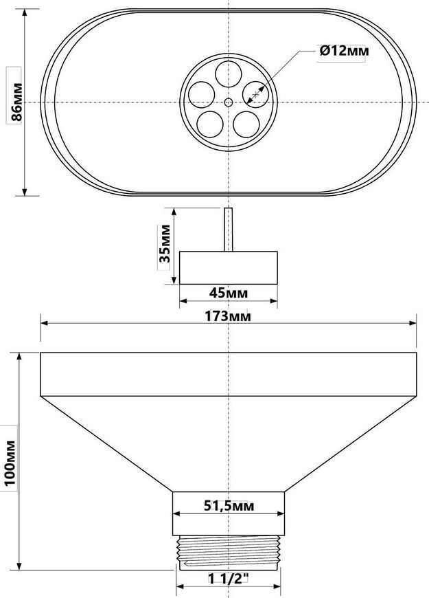 Зливна лійка овальна McALPINE 1 1/2&rsquo;&rsquo; FUNNEL-B