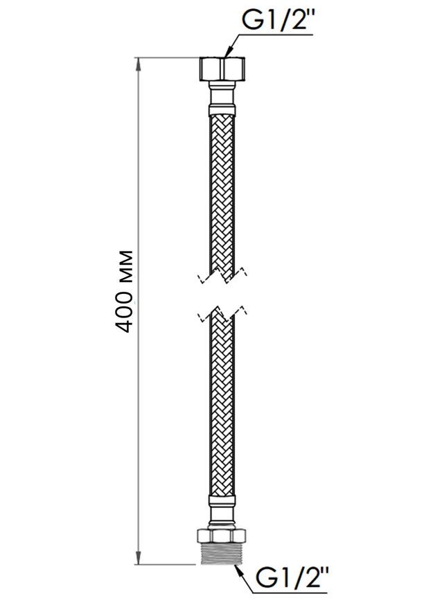 Шланг для подключения воды Thermo Alliance Standart 40 см Nylon 1/2"x1/2" ВН TAS388W40