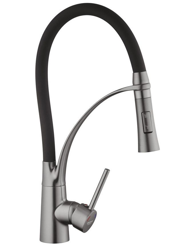 Смеситель для кухни с рефлекторным изливом Kroner KRP Ersel-GRP03393BLK графит CV033800 - Ersel-GRP03393BLK