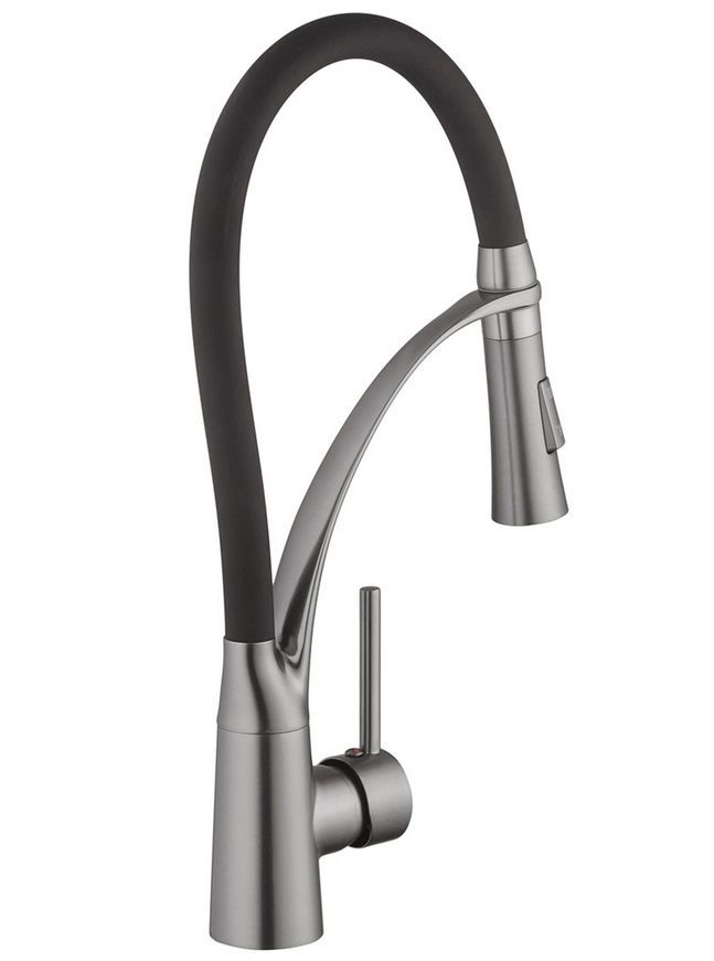 Смеситель для кухни с рефлекторным изливом Kroner KRP Ersel-GRP03393BLK графит CV033800 - Ersel-GRP03393BLK