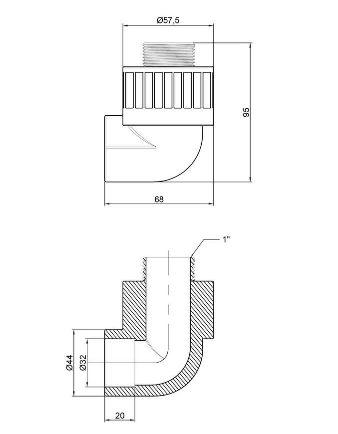Кутик PPR THERMO ALLIANCE 32х1" ЗР - DSE406