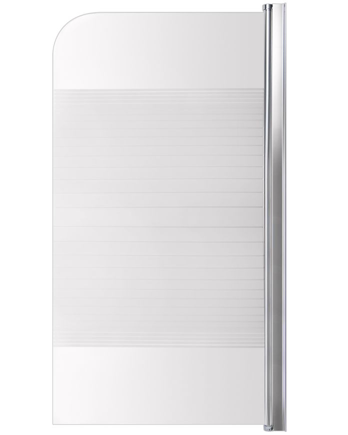 Шторка стеклянная (перегородка) для ванны LIDZ BRAMA 80x150R, стекло Linie 6 мм, распашная, правая - LBSS80150RCRML