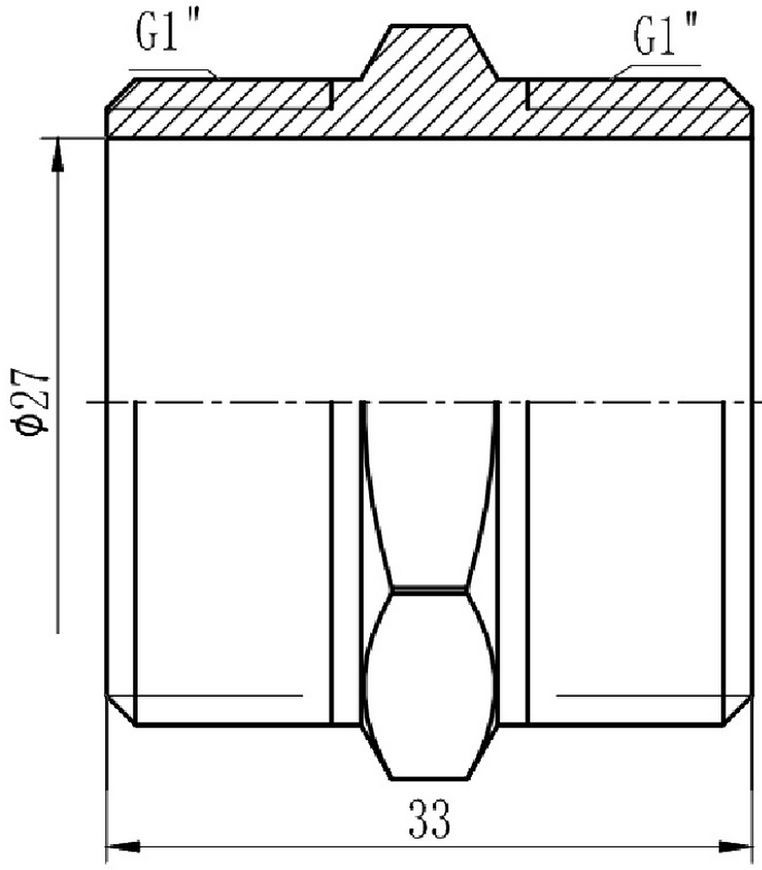 Ниппель латунный SD Forte 1"х1" равнопроходный никелированный SF35825