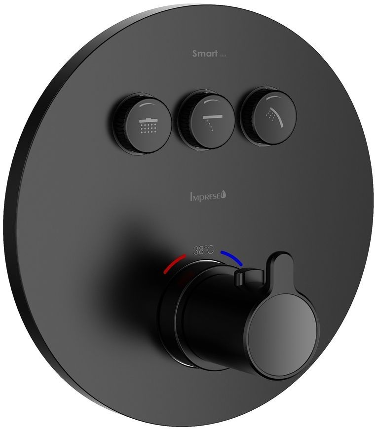 Термостатическая душевая система скрытого монтажа Imprese Smart Click с изливом ZMK101901227 черная - ZMK101901227