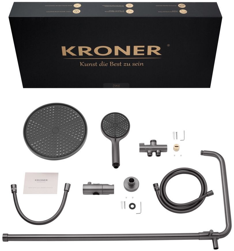 Набір змішувачів та душова система Kroner Element 211801-5301 латунь, графіт CV036010