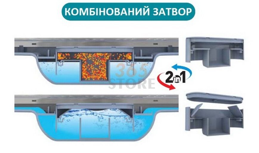 Трап VALTEMO Ducoline Base с комбинированным затвором 800 мм - VLD-596330