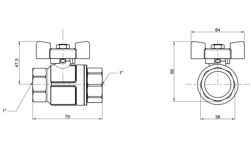 Кран шаровой ICMA 1" прямой PN40 №349 87349AF11 - 87349AF11
