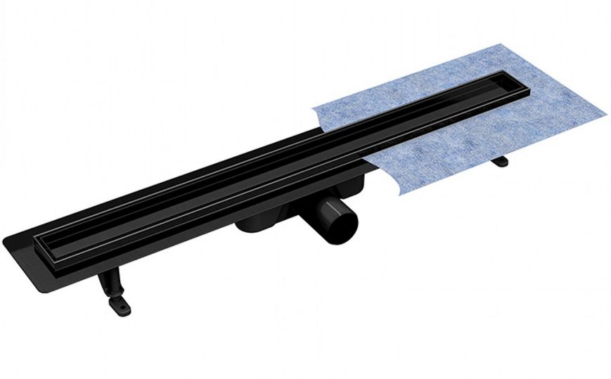 Лінійний душовий трап BESCO Virgo Nero Duo 60 суцільна решітка/під плитку OL-60-VN чорний матовий - OL-60-VN