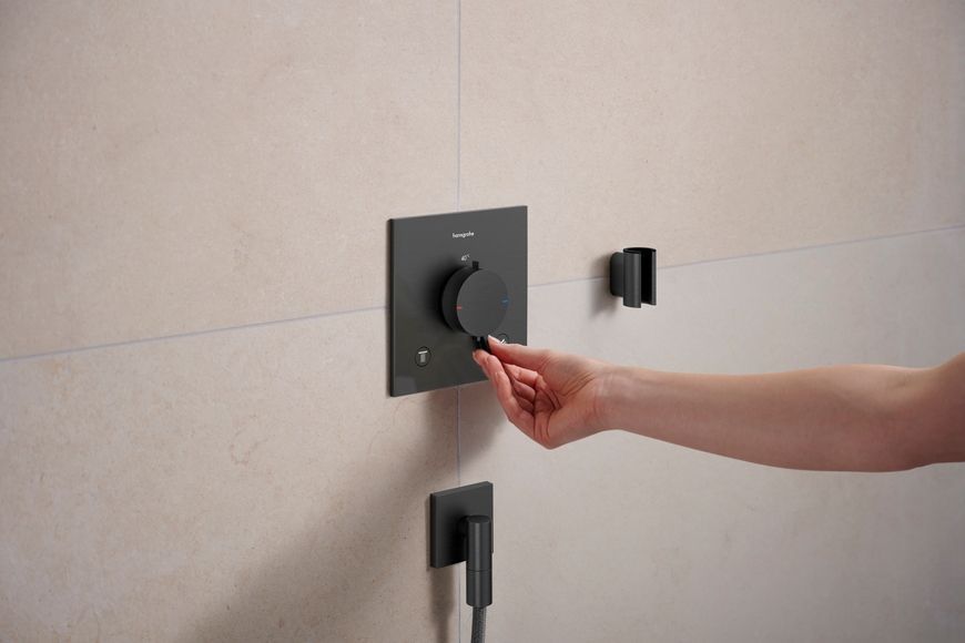 Шлангове під&rsquo;єднання HANSGROHE FixFit Fine E зі зворотним клапаном Brushed Black Chrome 28883340 чорний хром - 28883340