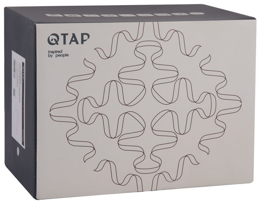 Смеситель для ванны Qtap Gemini Loop с поворотным изливом и душевым гарнитуром Chrome QTGEM260CRM45701 - QTGEM260CRM45701