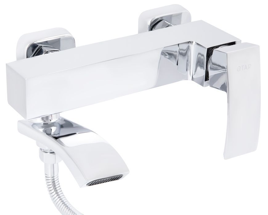 Смеситель для ванны Qtap Swan Cascada с поворотным изливом и душевым гарнитуром QTSWA260CRM45565 хром - QTSWA260CRM45565