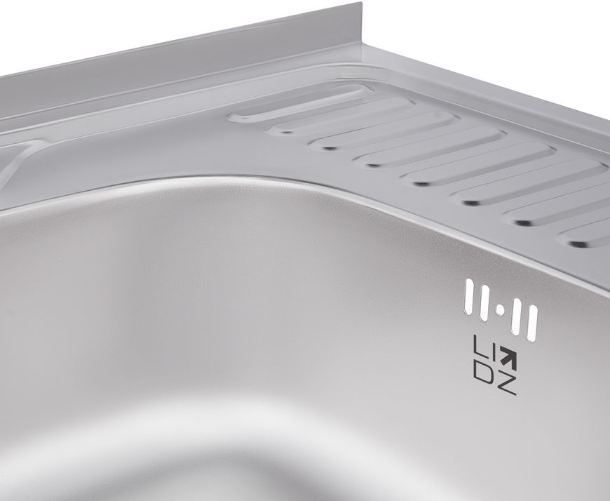 Кухонна мийка LIDZ 6060-L Satin 0,8 мм (178) - LIDZ6060LRSAT8