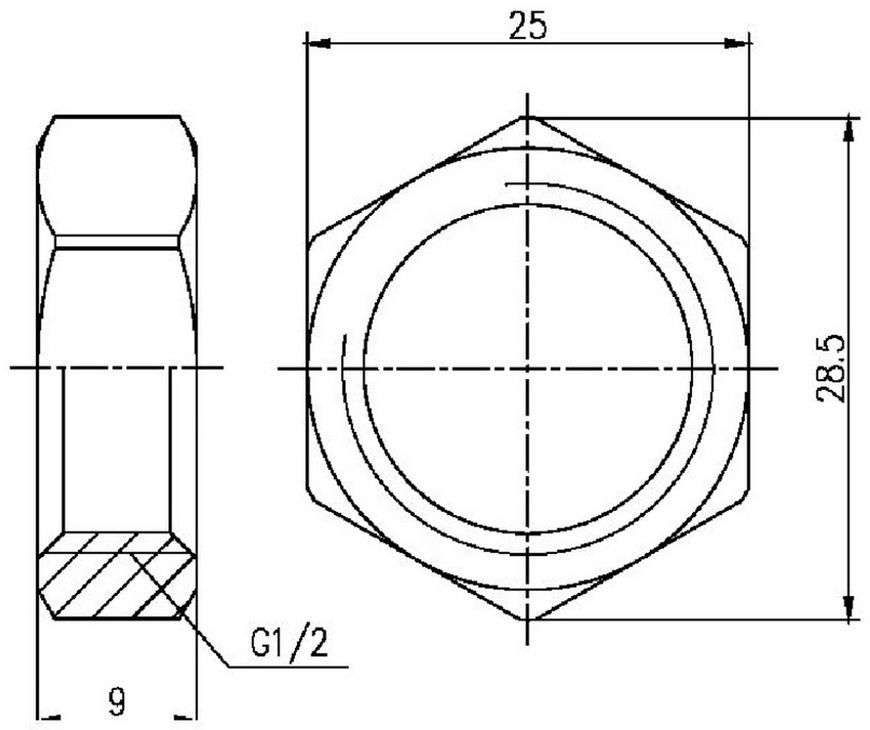 Контргайка латунна SD Forte 1/2" нікельована SF35015