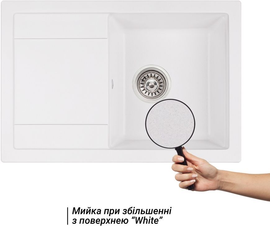 Кухонная мойка QTAP CS 7449 White (QT7449WHI650) - QT7449WHI650