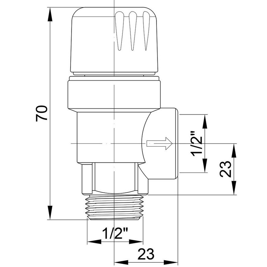 Запобіжний клапан ICMA 1/2" ВЗ 1,5 бар №242 - 91242ADAC