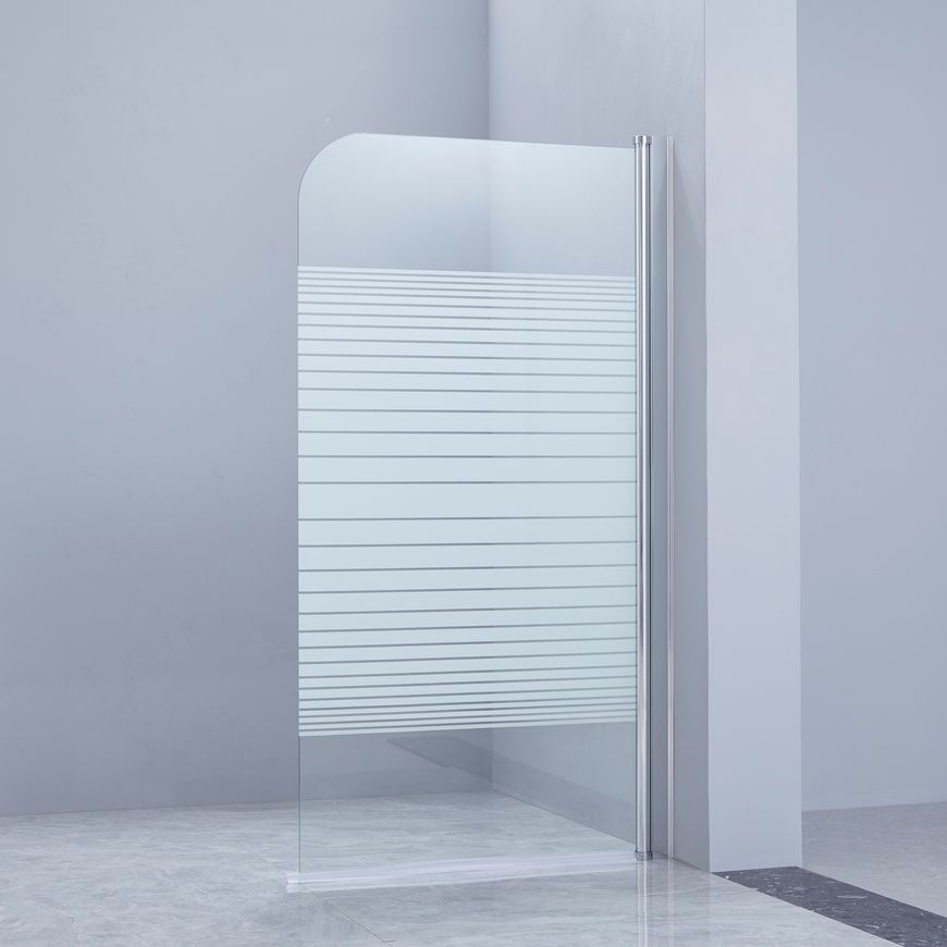 Шторка стеклянная (перегородка) для ванны LIDZ BRAMA 80x150R, стекло Linie 6 мм, распашная, правая - LBSS80150RCRML