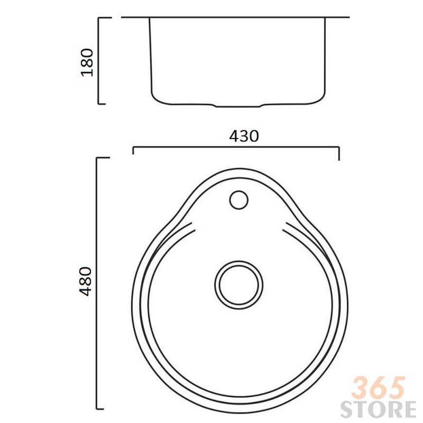 Кухонная мойка IMPERIAL 4843 Decor 0,6 мм (IMP484306DEC) - IMP484306DEC