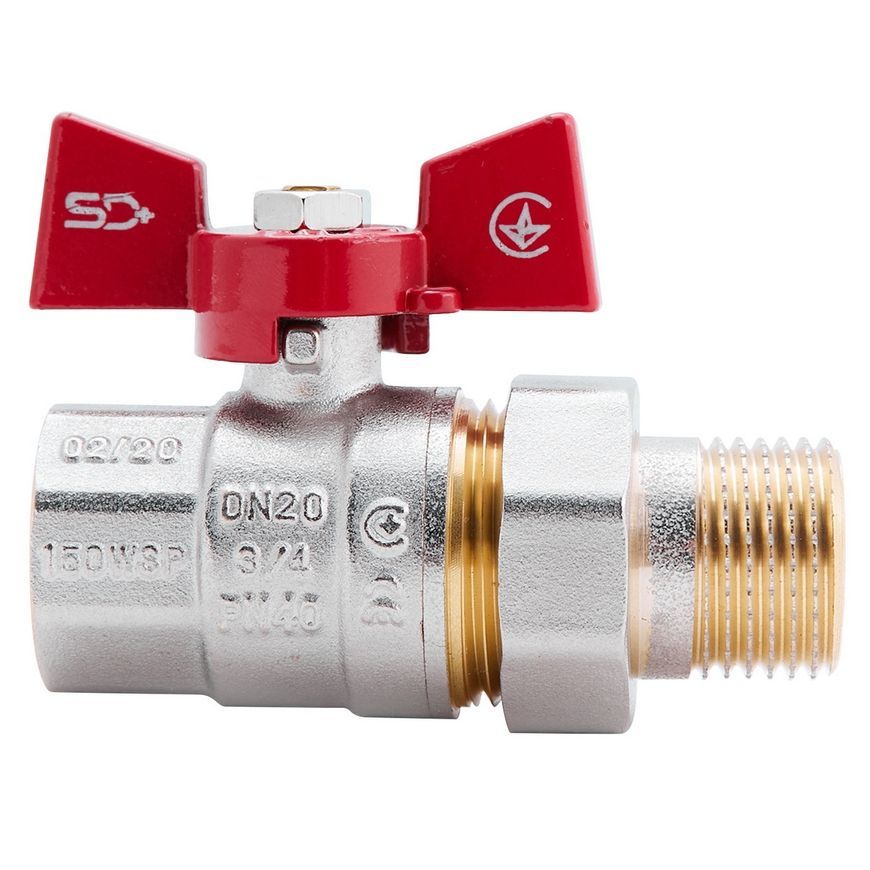 Кран кульовий "Американка" SD PLUS 3/4" ВЗ прямий SD220NW20PN40 - SD220NW20PN40