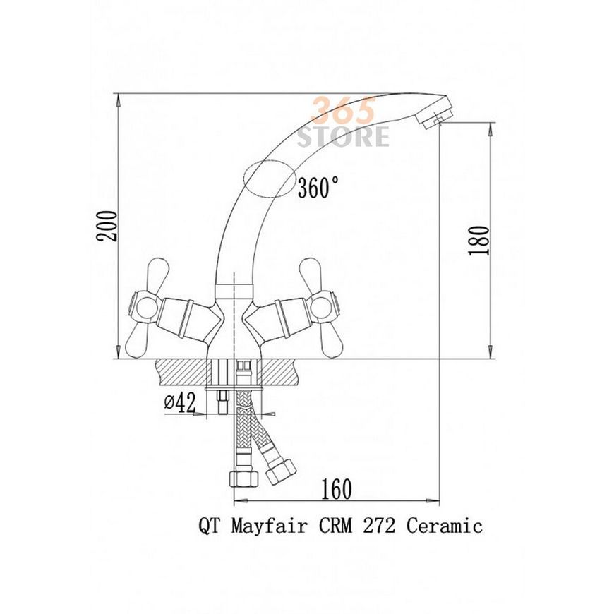Змішувач для мийки Q-TAP Mayfair CRM 272 - QTMAYCRM272