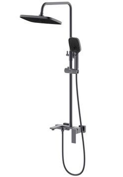 Душова система Qtap Gemini на три споживача (з виливом) Gunmetal Black PVD QTGEM111GMB45688 - QTGEM111GMB45688