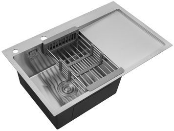Кухонная мойка Kroner KRP Geb&uuml;rstet 7849LHM 3,0/1,0 мм CV025275 Geburstet-7849LHM - Geburstet-7849LHM
