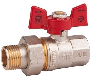 Кран шаровой "Американка" SD PLUS 1" ВН прямой SD220NW25PN40 - SD220NW25PN40
