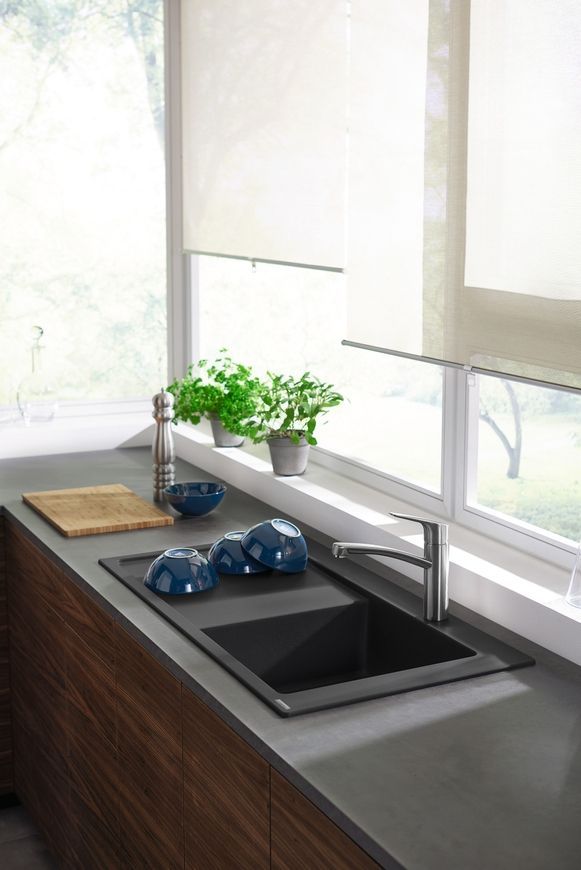Кухонная мойка HANSGROHE S514-F450 1050х510 крыло слева Stonegrey серый камень 43314290 - 43314290