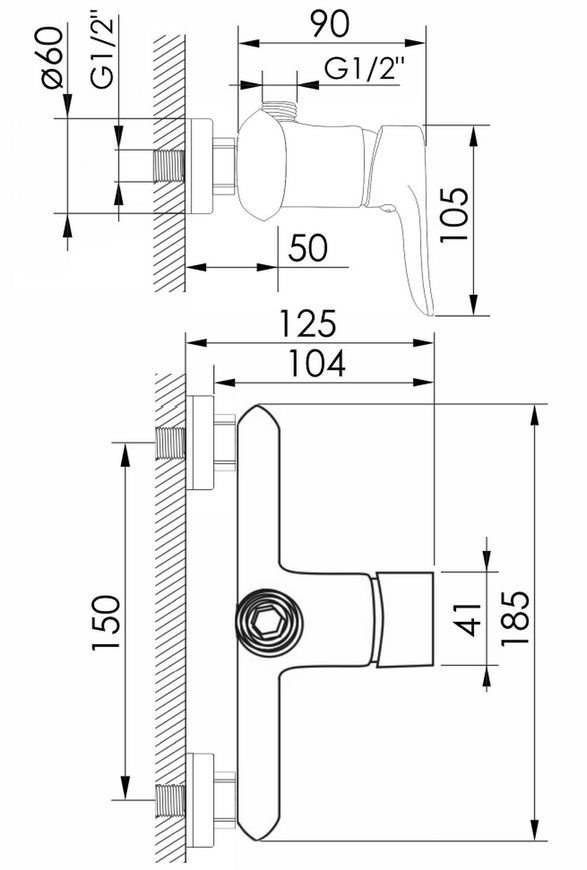 Змішувач для душу Imprese Kvet f03307201AA 35 мм хром - f03307201AA