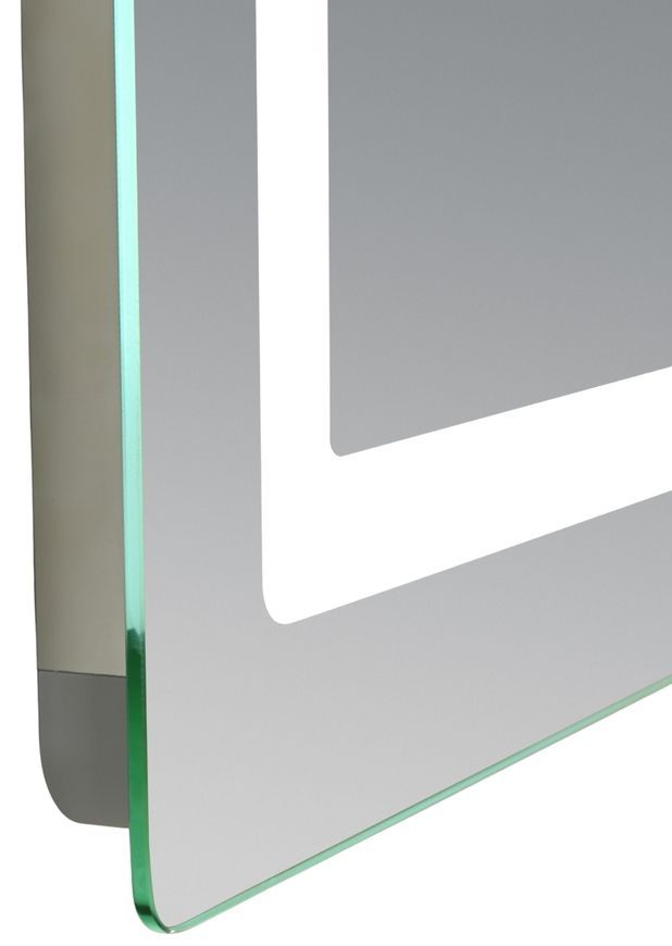 Дзеркало Lidz Kubis KU2 1000х800 мм з годинником, LED-підсвічуванням Touch, антизапотіванням, димером, рег. яскравості LDKU1000800CL49282