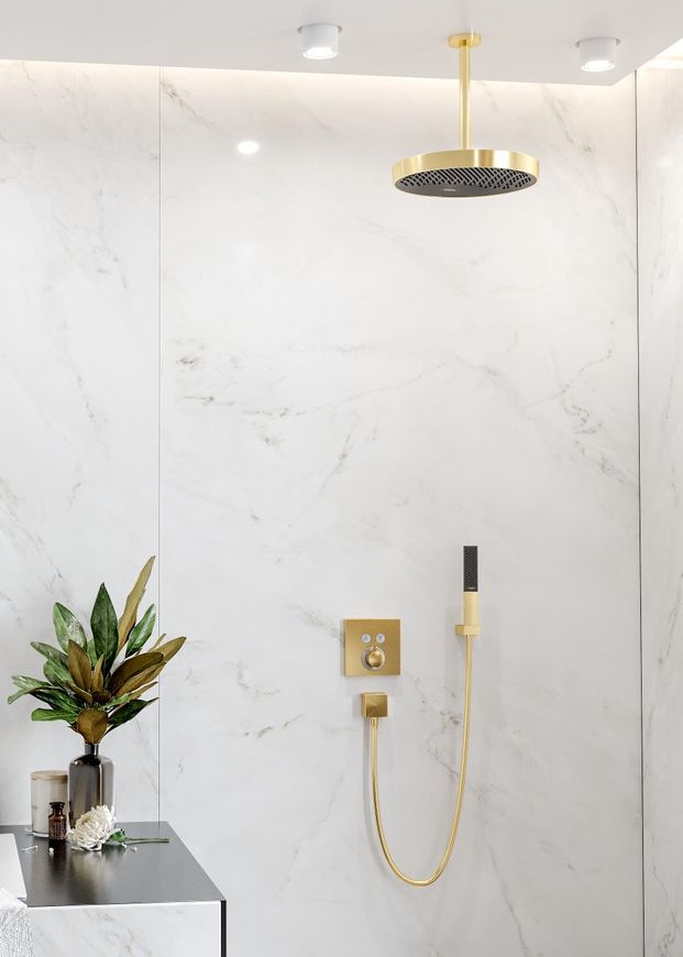 Термостат скрытого монтажа HANSGROHE ShowerSelect на 2 функции Polished Gold Optic 15763990 золото - 15763990