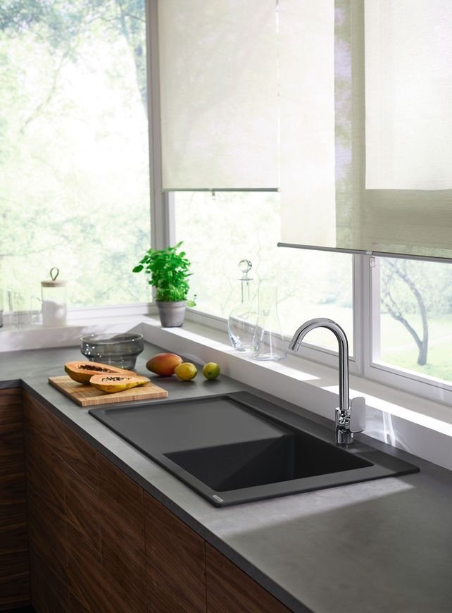 Кухонная мойка HANSGROHE S514-F450 1050х510 крыло слева Stonegrey серый камень 43314290 - 43314290