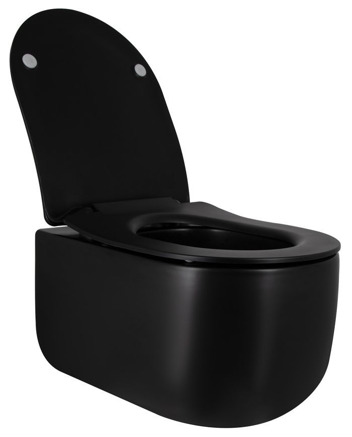 Унітаз підвісний Qtap Taurus безобідковий Ultra Quiet сидіння Slim Duroplast/Soft-close/Quick relase QT2433084EUQMB чорний - QT2433084EUQMB
