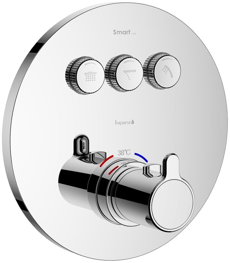 Термостатическая душевая система скрытого монтажа Imprese Smart Click с изливом ZMK101901225 хром - ZMK101901225