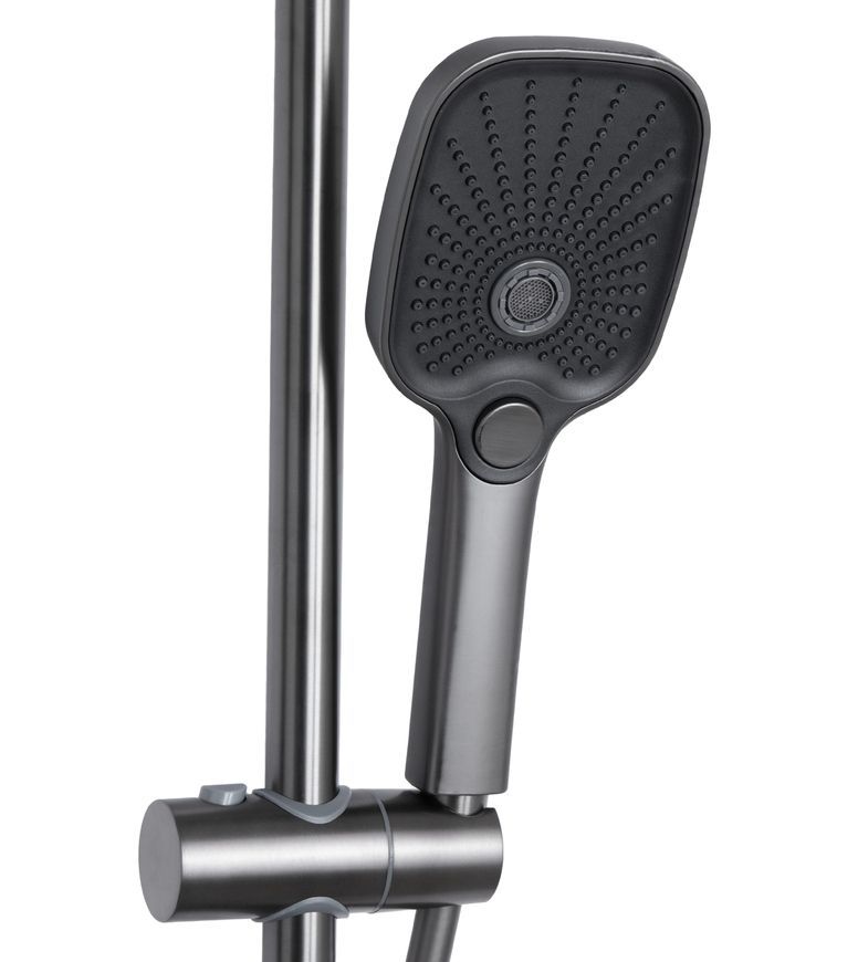 Душевая система Qtap Gemini на три потребителя (с изливом) Gunmetal Black PVD QTGEM111GMB45688 - QTGEM111GMB45688