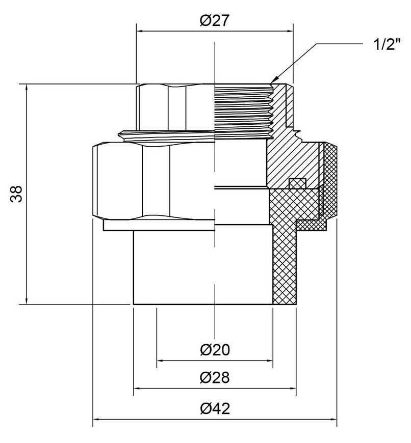 Згін "Американка" PPR THERMO ALLIANCE 20х1/2" ВР - DSI001