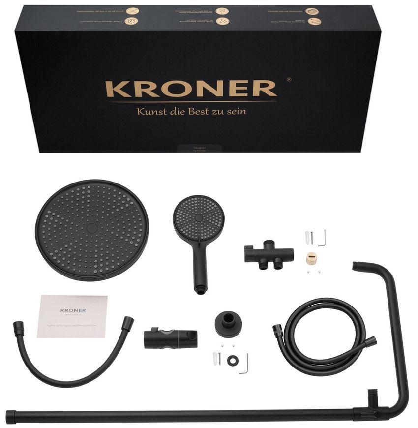 Набір змішувачів та душова система Kroner Element 211801-3801 латунь, чорний CV036011