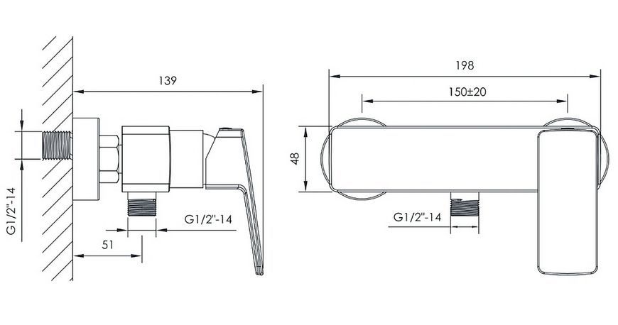 Змішувач для душа IMPRESE GRAFIKY ZMK041807080 сірий графіт, 35 мм - ZMK041807080