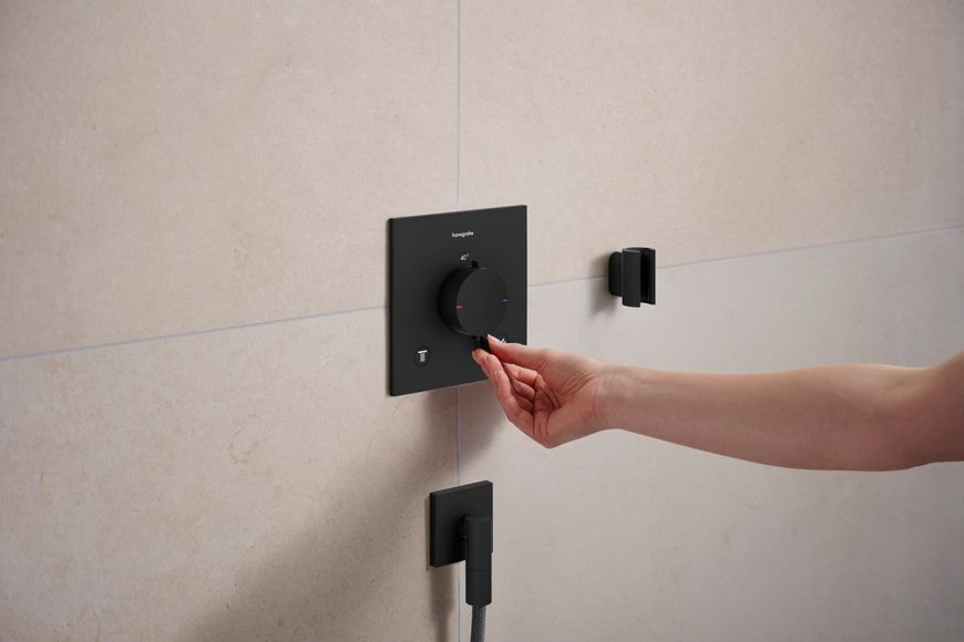 Шлангове під&rsquo;єднання HANSGROHE FixFit Fine E зі зворотним клапаном Matt Black 28883670 чорний матовий - 28883670