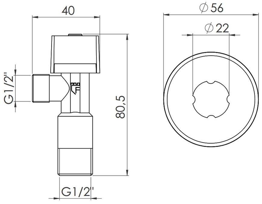 Кран приборный шаровой Thermo Alliance Standart Арко 1/2" НР SF340W1515 латунь