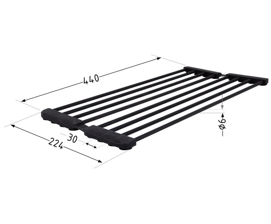 Сушарка для посуду на кухонну мийку з присосками Lidz Acsis LA09 Black 440х234 мм LDACSLA09BLM49777