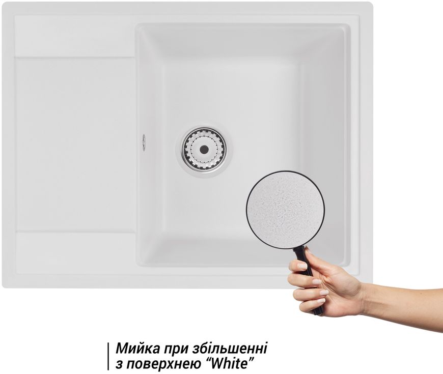 Кухонна мийка QTAP CS 6450 White (QT6450WHI650) - QT6450WHI650