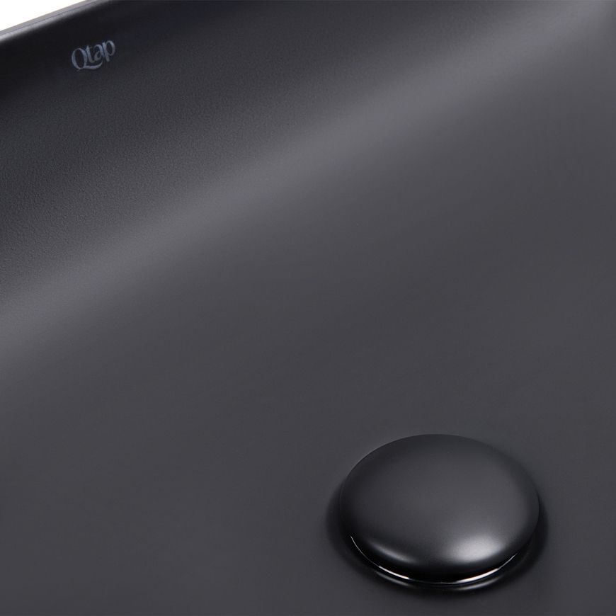 Раковина-чаша QTAP Robin 600х400х140 Matt black з донним клапаном QT132143PMBMB - QT132143PMBMB