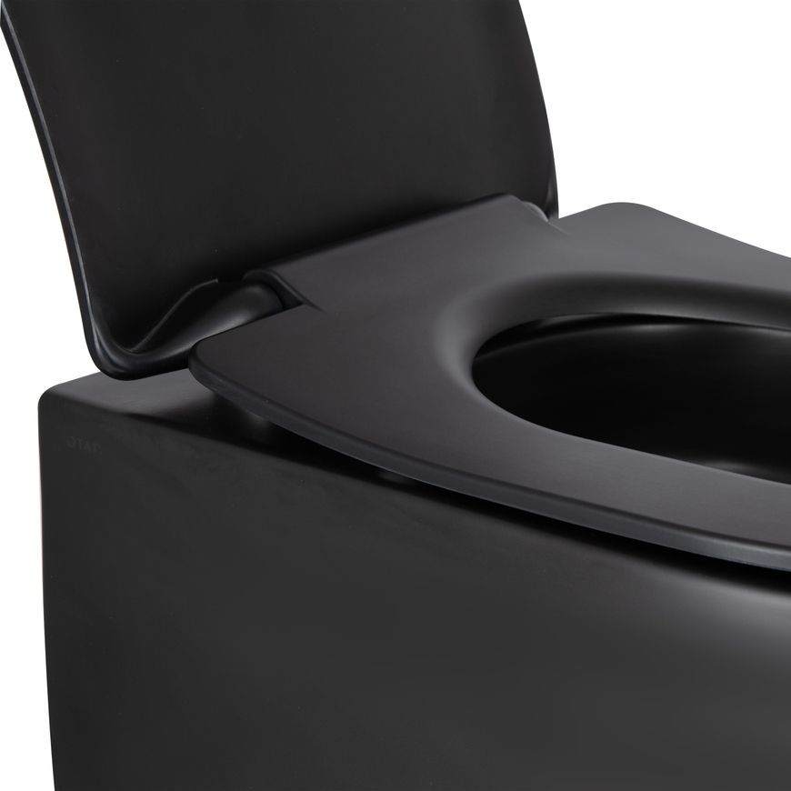 Унітаз підвісний Qtap Taurus безобідковий Ultra Quiet сидіння Slim Duroplast/Soft-close/Quick relase QT2433084EUQMB чорний - QT2433084EUQMB