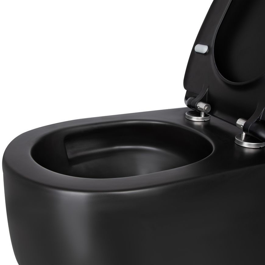Унітаз підвісний Qtap Taurus безобідковий Ultra Quiet сидіння Slim Duroplast/Soft-close/Quick relase QT2433084EUQMB чорний - QT2433084EUQMB