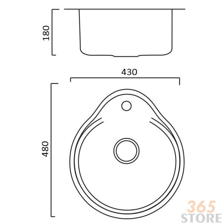Кухонна мийка IMPERIAL 4843 Satin 0,6 мм (IMP484306SAT) - IMP484306SAT