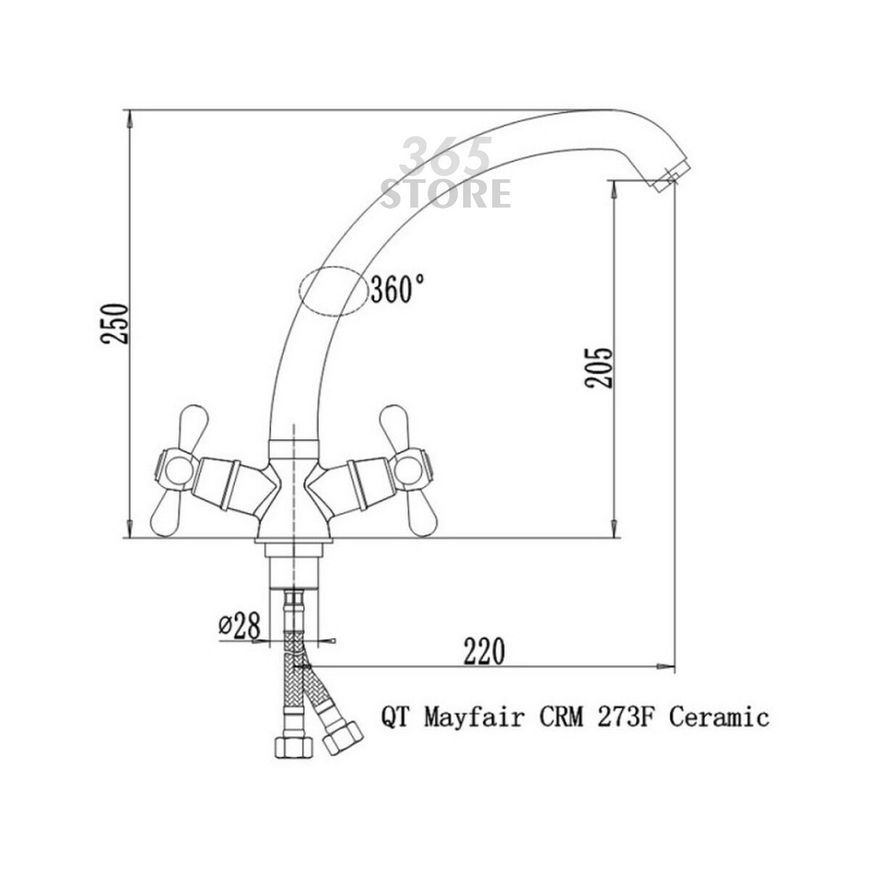 Смеситель для мойки Q-TAP Mayfair CRM 273F - QTMAYCRM273F