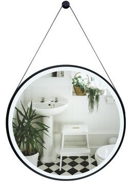 Дзеркало QTAP Robin кругле R600 мм Black з LED-підсвічуванням, без вимикача QT13786502B