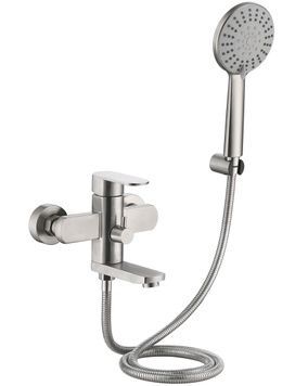 Змішувач для ванни Lidz Luna 006 Nickel з душовим гарнітуром k35 LDLUN006NKS49190 - LDLUN006NKS49190