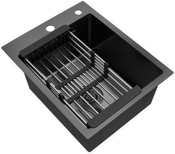 Кухонная мойка Kroner KRP PVD Schwarze-4050HM 3,0/1,0 мм графит CV035374 - PVD Schwarze-4050HM